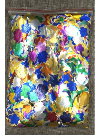 Конфетти Цветок 3 см фольга 1000 гр цвет МИКС