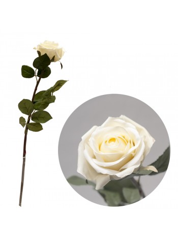 Роза 56см цветок искусственный, цв.белый
