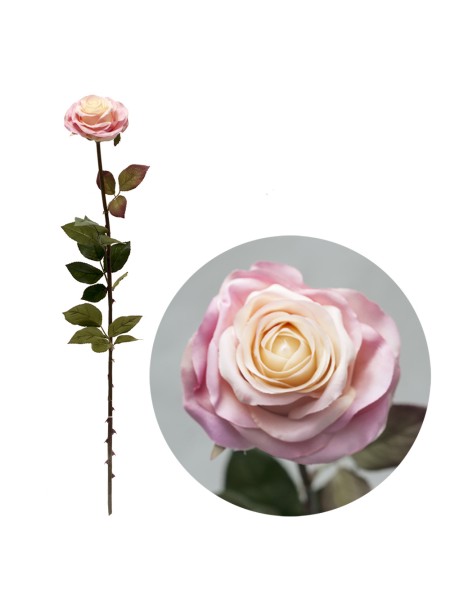 Роза 71 см цветок искусственный, цв.розовый