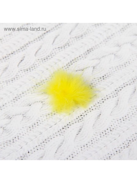 Помпон из натурального меха норки 1 шт 2,5 см цвет желтый