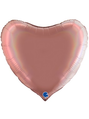 Фольга шар Сердце 36"/91 см Блеск Platinum Rose Grabo