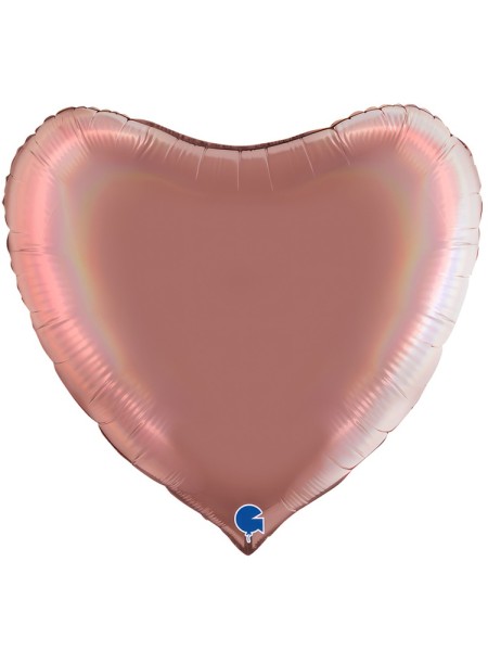 Фольга шар Сердце 36"/91 см Блеск Platinum Rose Grabo