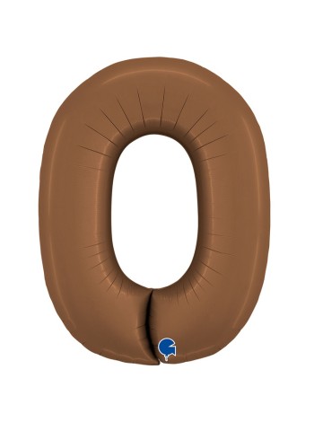Фольга шар Цифра 0 40"/100 см Сатин Chocolate GRABO Италия