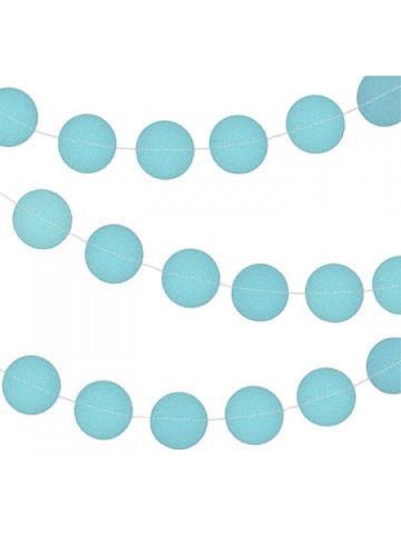 Гирлянда Круги однотонные 205 см цвет голубой HS-26-5 диам. 4 см