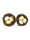 Гнездо с яйцами 6 см декоративное набор 2 шт