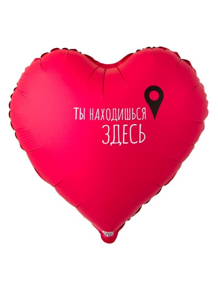 Фольга шар Ты находишься здеь Гео-точка 18"/46 см