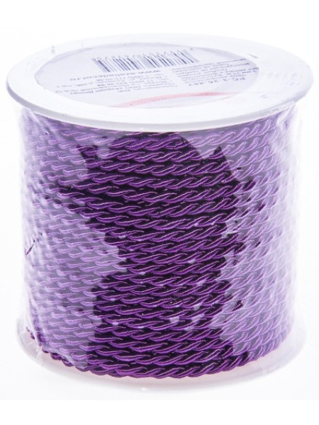 Шнур декоративный 3 мм х 25 м цвет фиолетовый РС 3-25-467