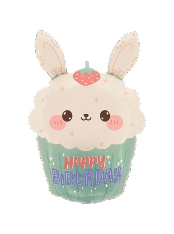 Фольга шар фигура Кексик с зайчиком 23"/58 см Китай