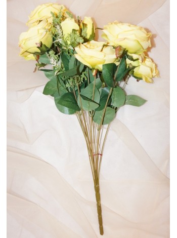 Букет роз пионовидных 12 веток цвет желтый