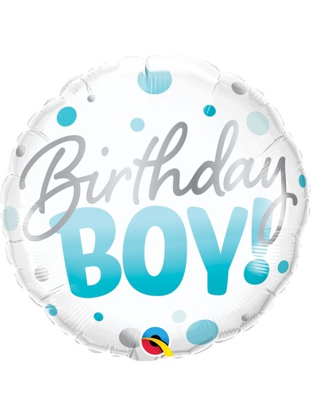 Фольга шар Birthday Boy круги голубые18"/46 см