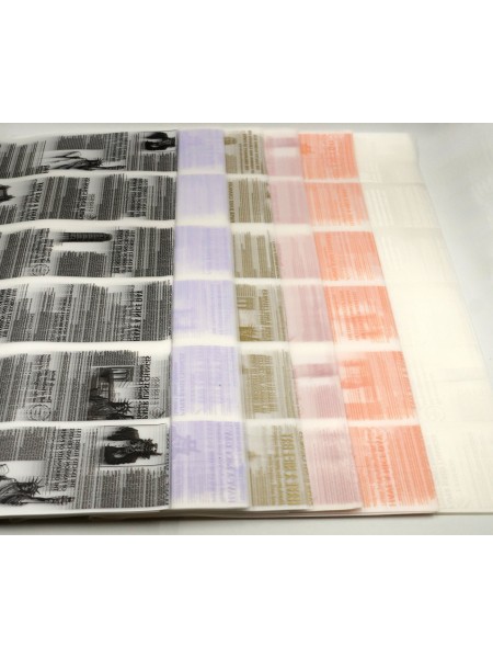 Пленка 58 х 58 см прозрачная матовая Газета набор 20 листов цвет микс HS-67-13