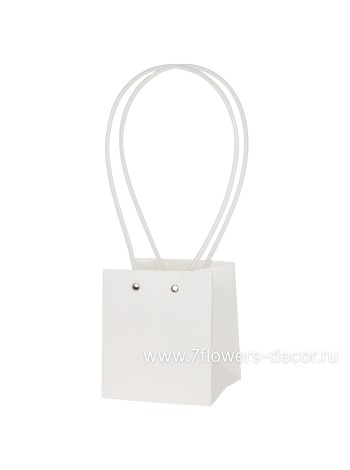 Сумка для цветов 11,5 х13 х10,5 см цвет белый