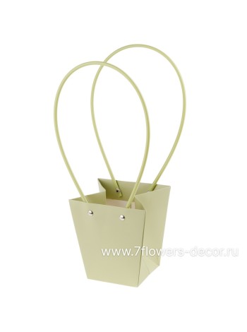 Сумка для цветов 12 х12,5 х8 см цвет фисташковый