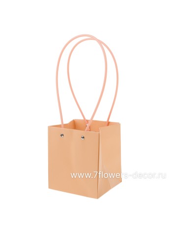 Сумка для цветов 13 х15 х12 см цвет персиковый