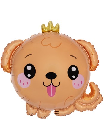 Фольга шар фигура Песик в короне 23"/58 см
