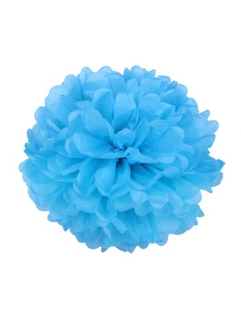 Подвеска Цветок объемный бумажная тишью 30 см цвет голубой  HS-HS-35-18