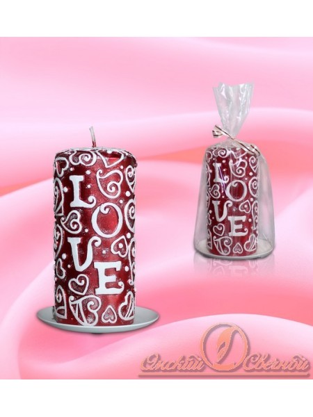 Пенек"Love" рубин свеча