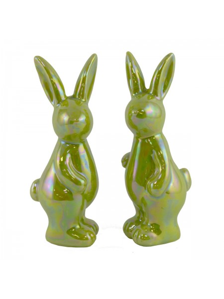 Заяц 12,5 х 6 х 5 см керамика цвет зеленый