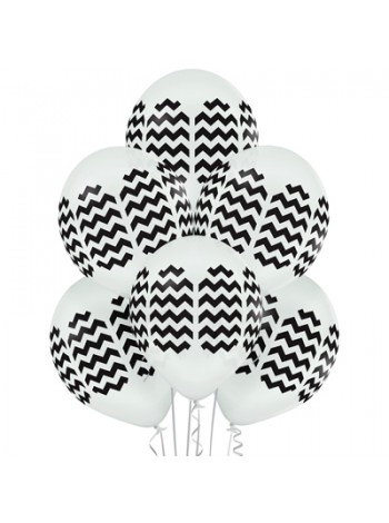 14"шелкография пастель Шеврон черно-белый шар воздушный