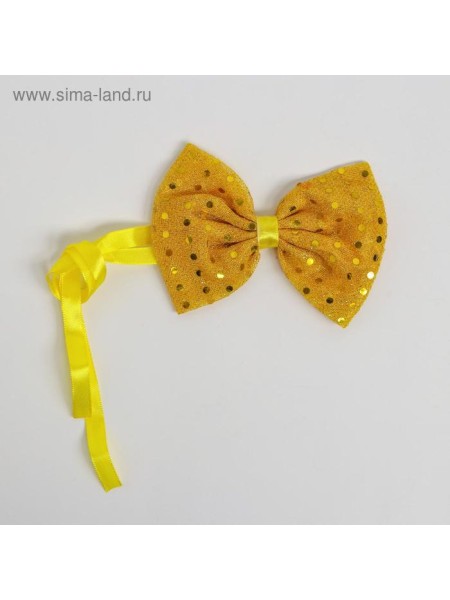 Бабочка карнавальная с пайетками цвет желтый
