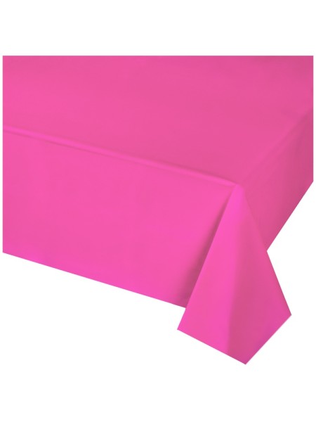 Скатерть 140 х275 см цвет ярко-розовый полиэтилен