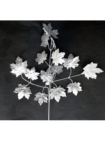 Ветка Клена крупный лист 65 см цвет серебро HS-0046-1