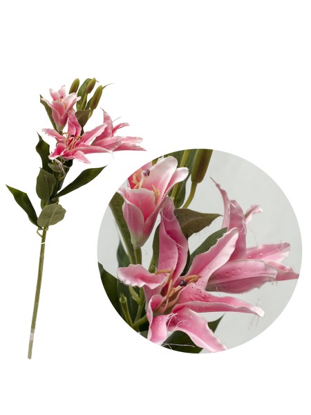 Лилия белая,розовая из 4-х цветок искусственный