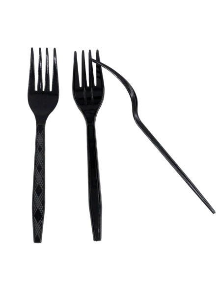 Вилка пластик набор 20 шт цвет черный HS-17-8