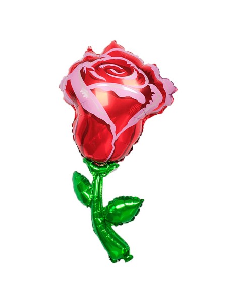 Фольга шар фигура Цветок Роза красная Китай