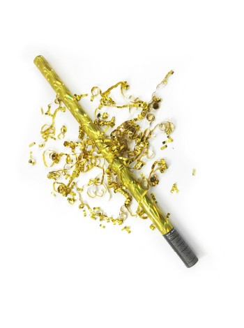 Пневмохлопушка 80 см Голография золотой серпантин Китай