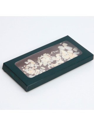 Коробка для шоколада 17,3 х8,8 х1,5 см с окном Дамаск под плитку