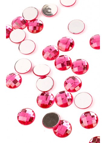 Стразы круглые 120-60 d20 мм цвет ярко-розовый цена за 1 шт