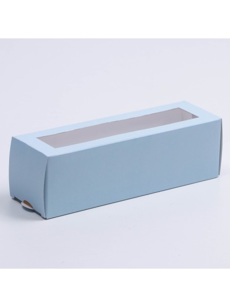 Коробка кондитерская 5,5 х18 х5,5 см цвет голубой для макарун