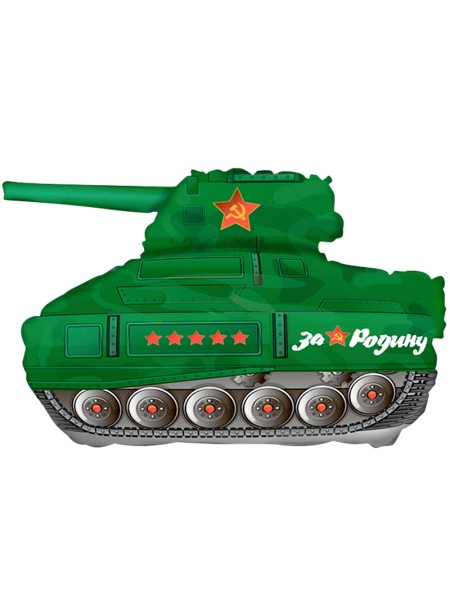 Фольга шар Танк зеленый Т-34 12"/30 см 1шт Испания