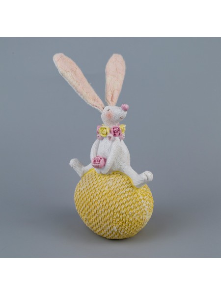 Кролик с яйцом 18,5 х 6,5 х 8,3 см полирезин цвет белый/желтый