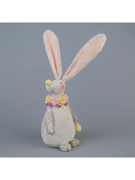 Кролик с яйцом 25 х 9 х 8,5 см полирезин цвет белый/розовый