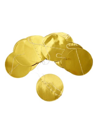 Гирлянда Круги металл 2 м d=5 см цвет золото  HS-62-6