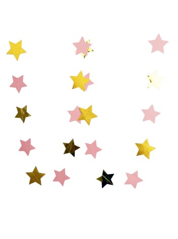 Гирлянда Звезды  240 см цвет розовый/золотой HS-62-2