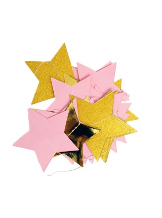 Гирлянда Звезды  240 см цвет розовый/золотой HS-62-2