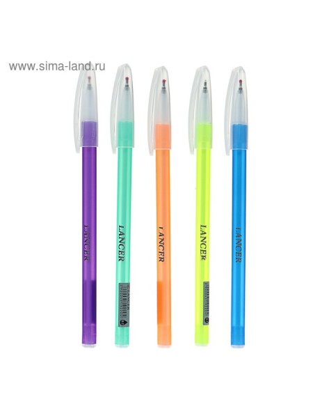 Ручка шариковая 0,5 мм синяя корпус цветной МИКС