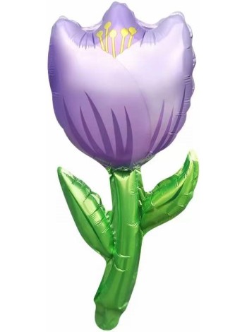 Фольга шар фигура мини Тюльпан Сиреневый 16"/41 см клапаном Китай 5 шт в упак
