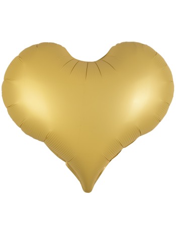 Фольга шар Сердце 24"/61 см Люкс Светлое золото Сатин 1 шт в упак