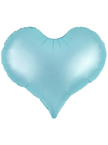 Фольга шар Сердце 24"/61 см Люкс Голубой Сатин 1 шт в упак