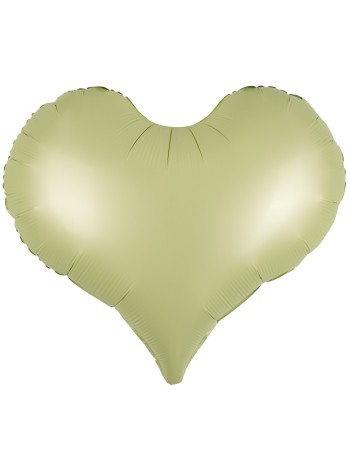 Фольга шар Сердце 24"/61 см Люкс Оливковый Сатин 1 шт