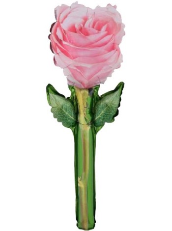 Фольга шар фигура мини Роза Розовая 17"/43 см клапаном Китай 5 шт в упак