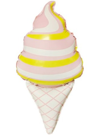 Фольга шар фигура мини Мороженое Розовый Сатин 17"/43 см с клапаном 5 шт