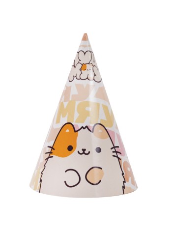 Колпак бумага МЯУ ПушМяу набор 6 шт