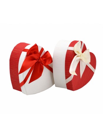 Коробка картон 15 х13 х6 см сердце цвет красный с белым LX14-25 HS-61-8