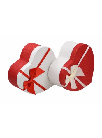 Коробка картон 21 х20 х8,5 см сердце цвет красный с белым LX14-25 HS-61-8