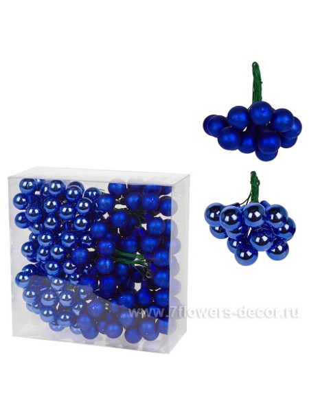 Шар стекло 1,5 см набор 144 шт на проволоке цвет синий Арт. EG15055 blu